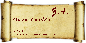 Zipser András névjegykártya